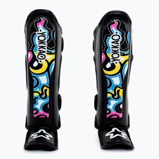 Yokkao Flames schwarz Schienbein- und Fußschützer