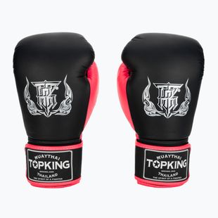 Top King Reborn Boxhandschuhe Semi Leder schwarz/rosa