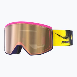 Skibrille Atomic Four Pro Signature NMC pink powder/amber gold hd photo/clear