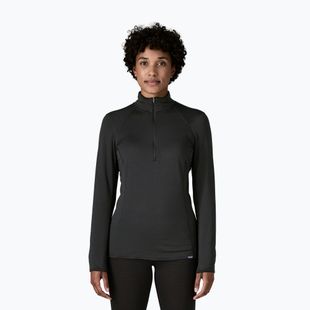 Women's Patagonia Cap Thermal Gewicht Zip Neck Sweatshirt schwarz