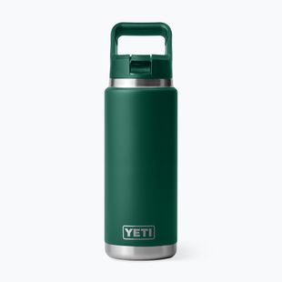 Thermoflasche YETI Rambler Straw 769 ml black forest green