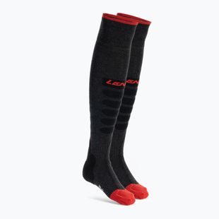 Beheizbare Skisocken Lenz Heat Sock 5.1 Toe Cap Regular Fit grau-rot 17
