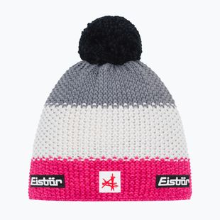 Kinder-Wintermütze Eisbar Stan Pompon SA pink melange/white/grey melange