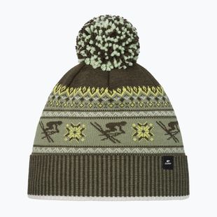 Wintermütze Eisbar Retroski Pompon olive/khaki green