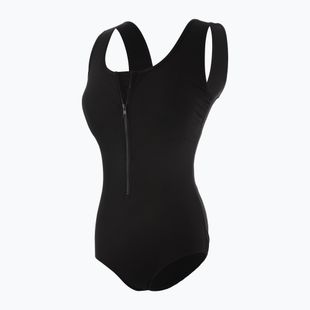 Damen-Badeanzug Funkita Zip Front One Piece noch schwarz