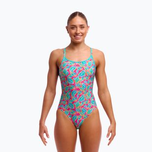 Damen Funkita Diamond Back One Piece Badeanzug Planted Pink