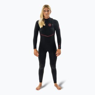 Damen Rip Curl Flashbomb Fusion 3/2 mm Zip Free Schwimmen Schaum schwarz