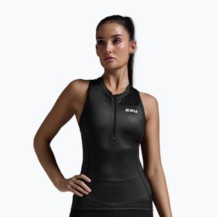 Fahrrad Tank Top Damen 2XU Core Tri Tank black/white