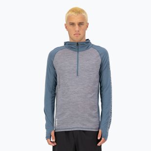 Herren Mons Royale Temple Tech Hood Thermo-Sweatshirt grau heather/goblinblau