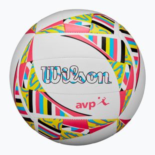 Beachvolleyball Wilson AVP Movement white/pink/yellow Größe 5