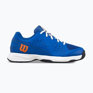 Tennisschuhe für Kinder Wilson Rush Pro Ace L Jr déjà vu blue/orange tiger/white