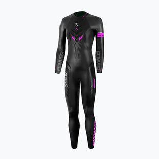 Damen-Triathlon-Neoprenanzug Synergy Endorphin Full Sleeve 5/3 mm black/pink