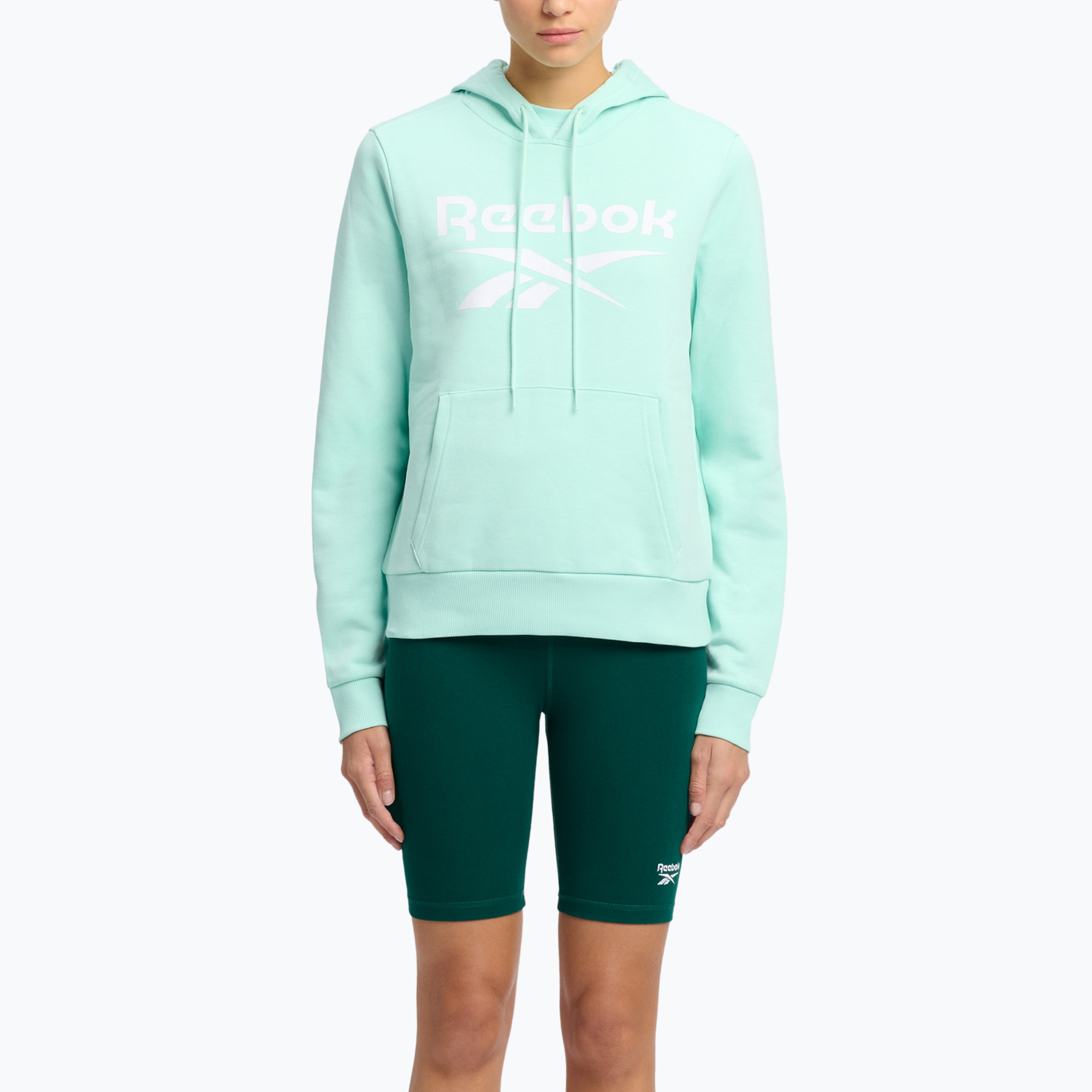 Hoodie Sweatshirt Damen Reebok Identity Big Logo Fleece glitch aqua (Identity Big Logo Fleece 100215201)