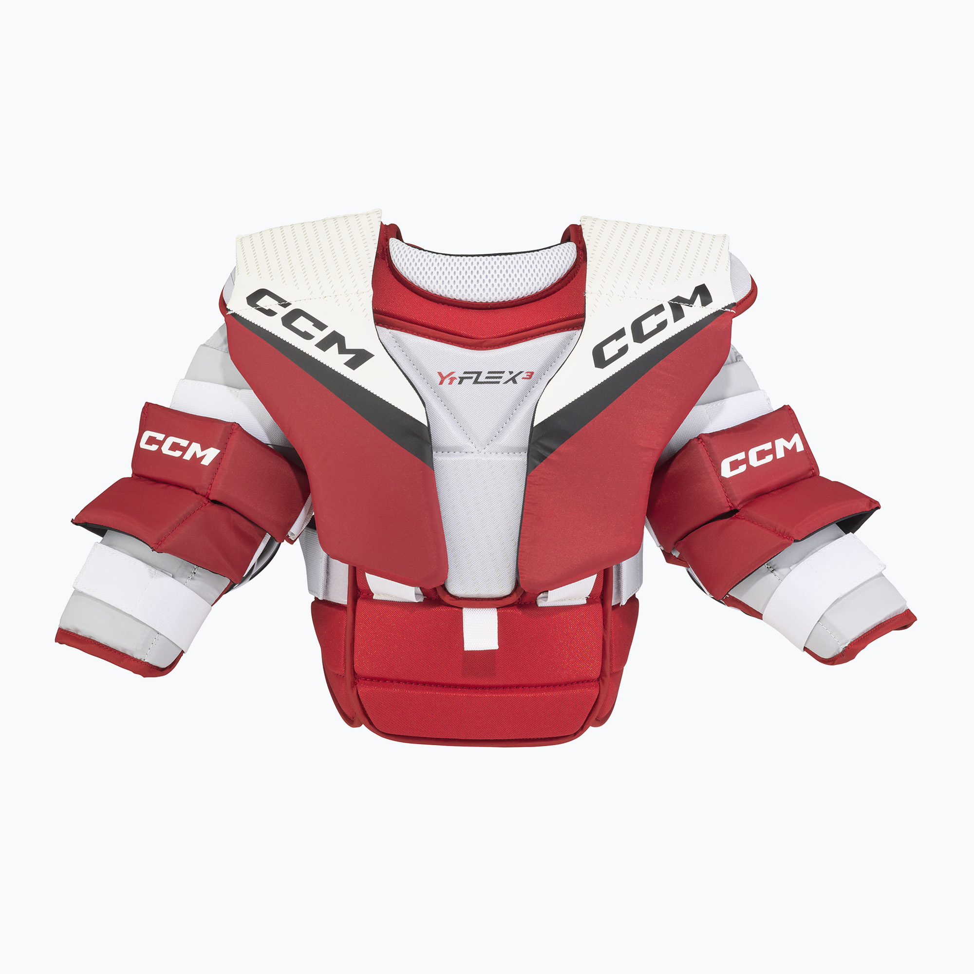 Kinder-Hockey-Torwartweste CCM YT Flex 3 YTH weiß/rot (YT Flex 3 YTH ABYFX3)