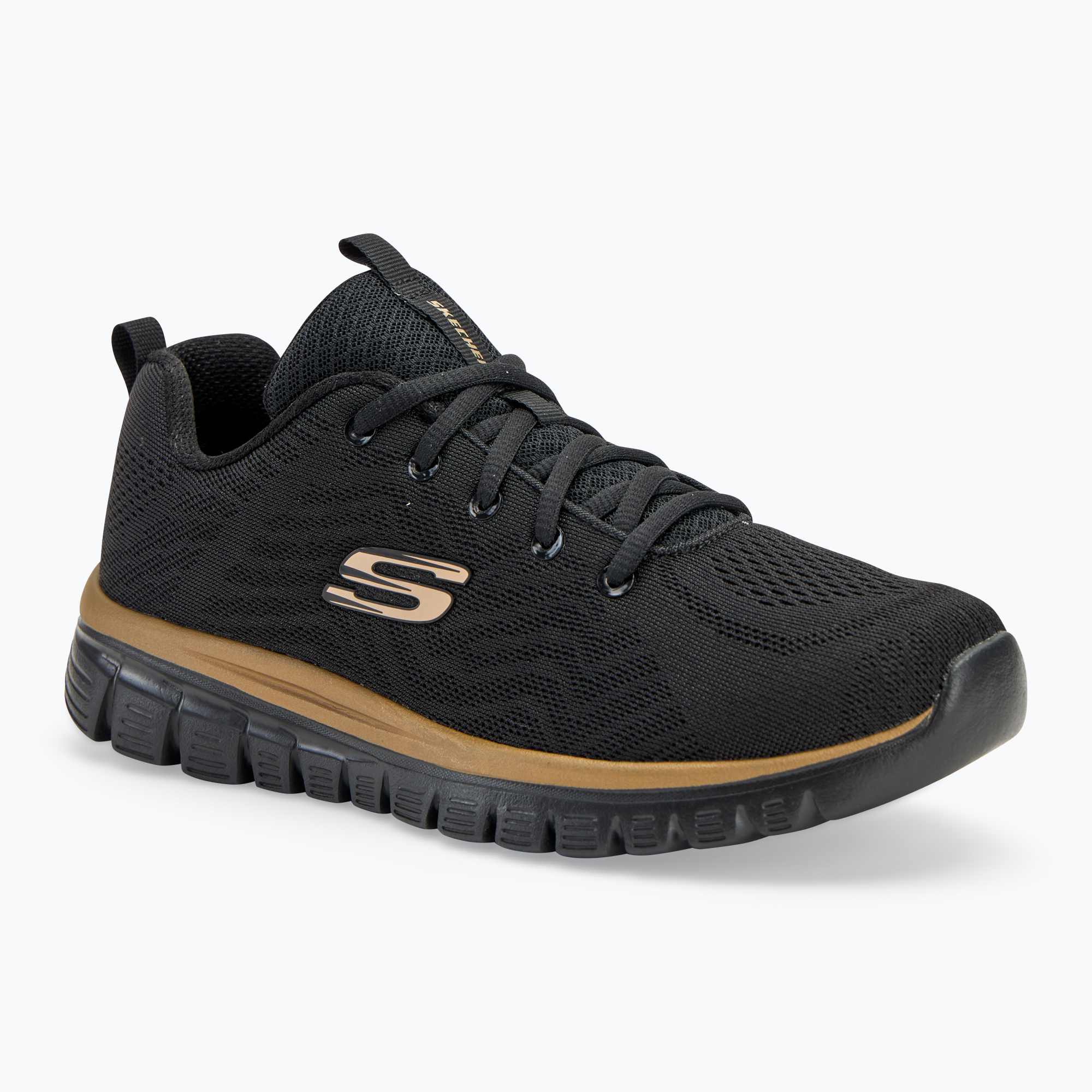 SKECHERS Graceful Get Connected Damen Schuhe schwarz/rosa gold (Graceful Get Connected 12615 BKRG)