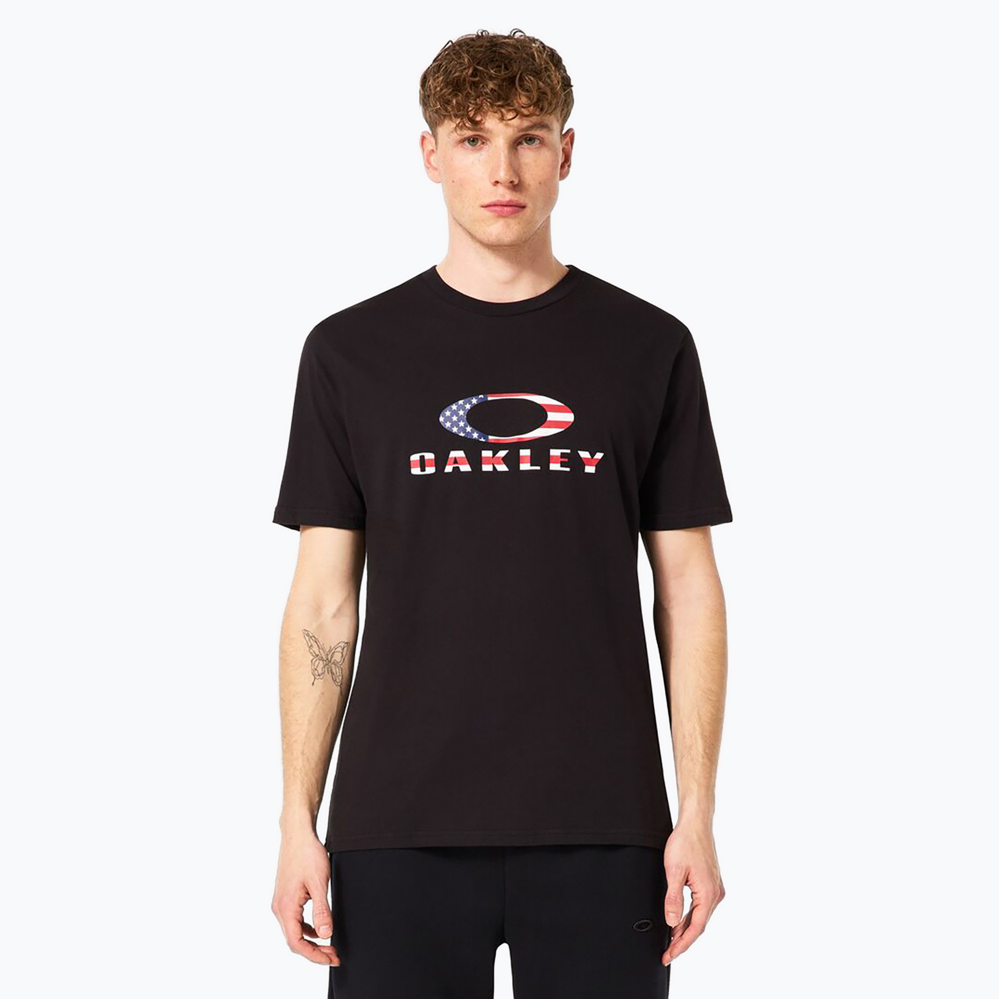 Herren Oakley O Bark 2.0 T-Shirt schwarz/amerikanische Flagge