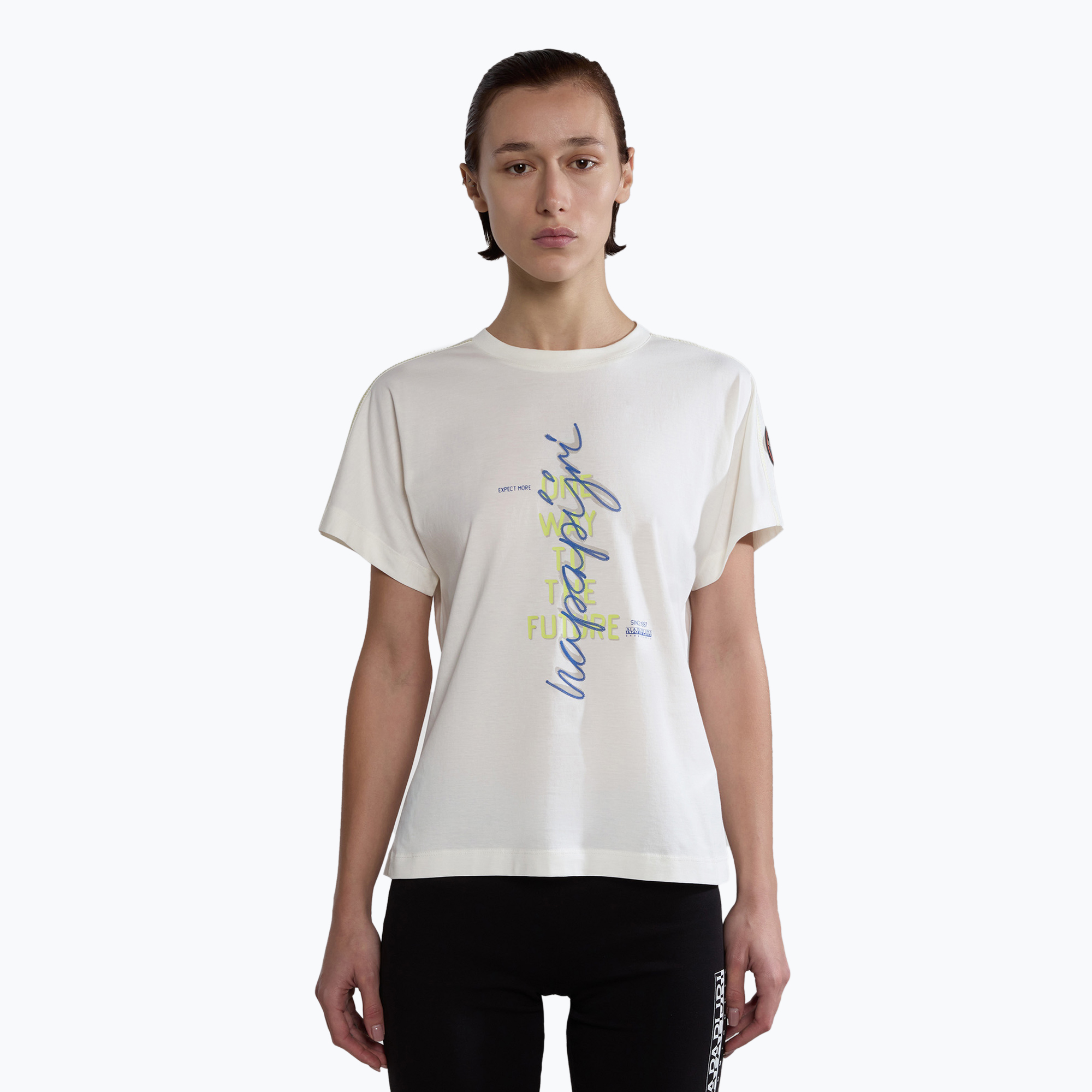 Damen Napapijri S-Keith W weißes Flüster-T-Shirt (S-Keith W NP0A4HOHN1A1)