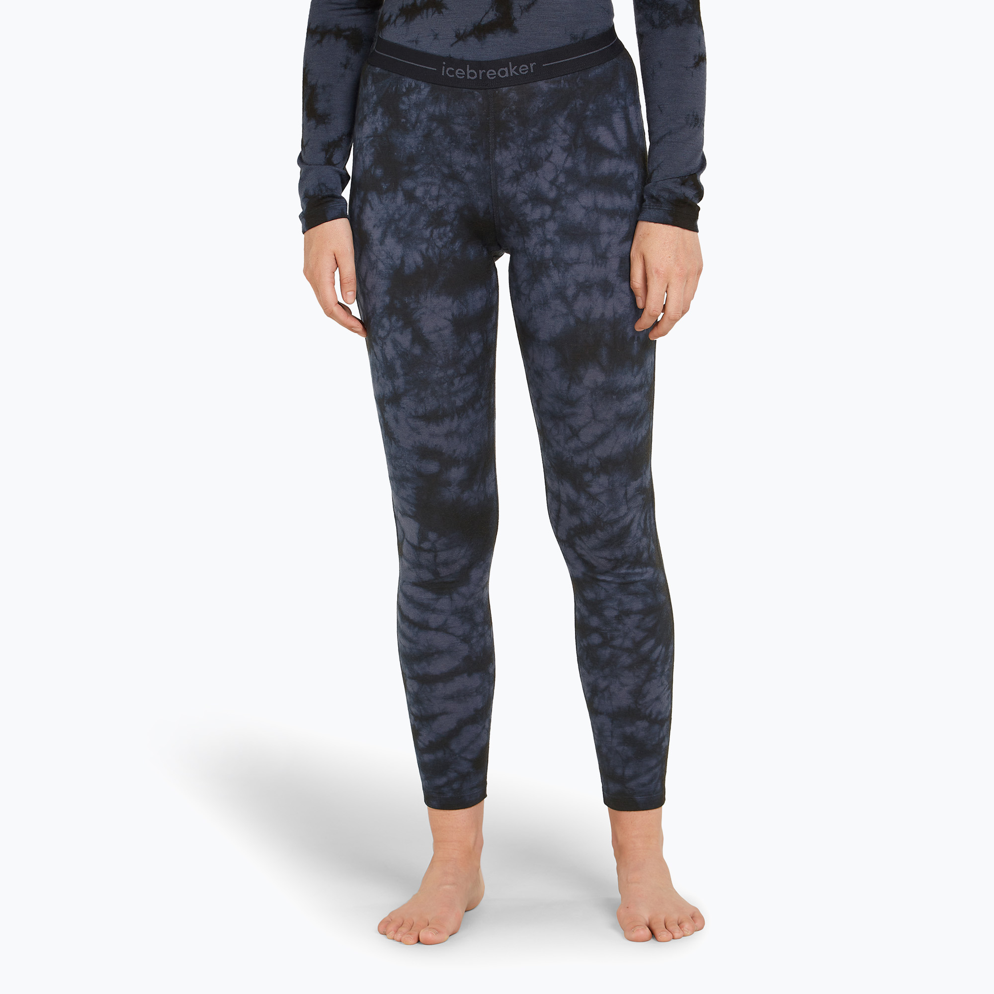Icebreaker Damen-Thermohose Merino 200 Oasis Leggings Cloud Dye graphit/schwarz (Merino 200 Oasis Leggings Cloud Dye IB0A574T01N1)