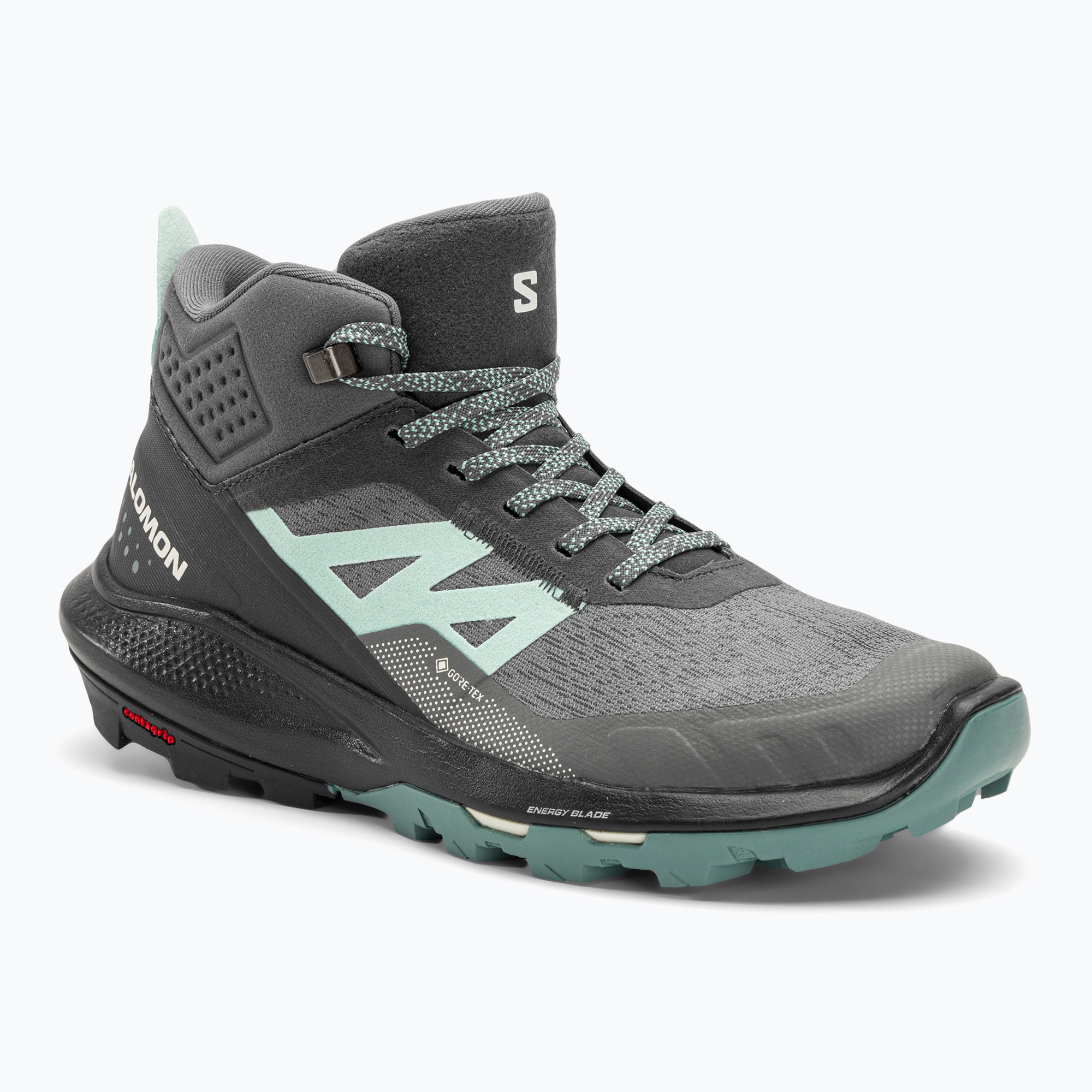Salomon Outpulse Mid GTX Damen-Trekking-Stiefel ebony/qush/ebony (Outpulse Mid GTX L47067200)