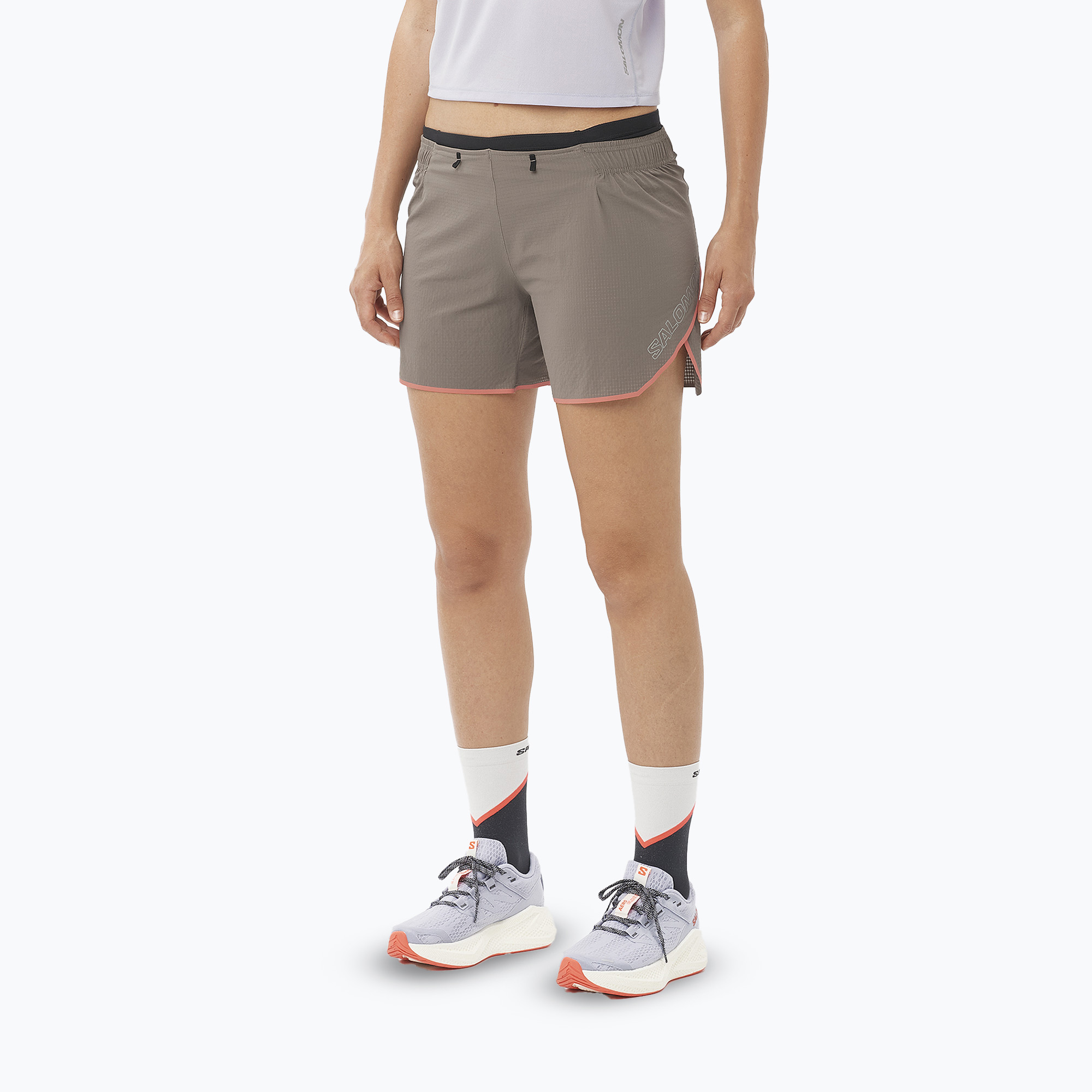 Salomon Sense Aero 5" Eisen/Neon Flamme Laufshorts für Damen (Sense Aero 5" LC2437700)