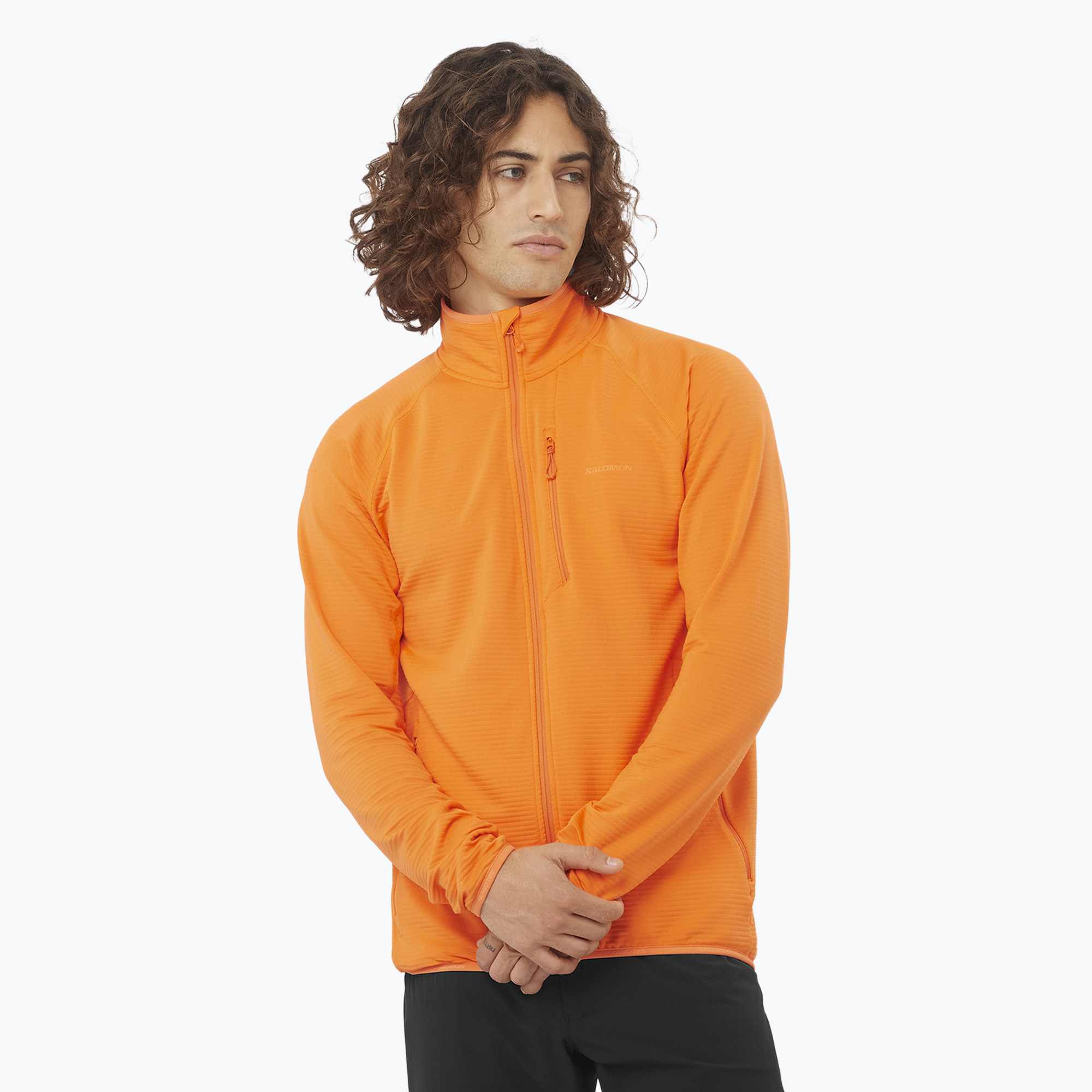 Trekking Hoodie Sweatshirt Herren Salomon Lightwarm Full Zip turmeric (Lightwarm Full Zip LC2443800)