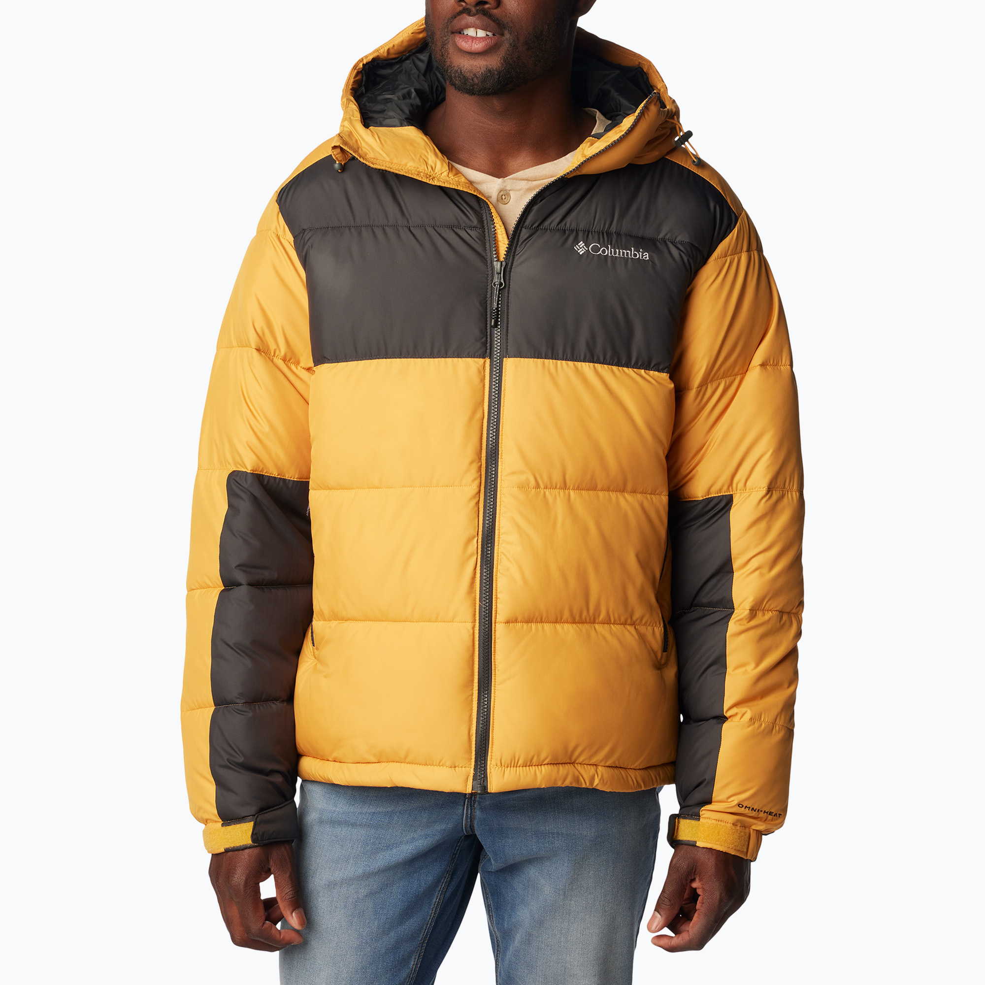 Columbia Pike Lake II Herren Daunenjacke mit Kapuze Rohhonig/Haifisch