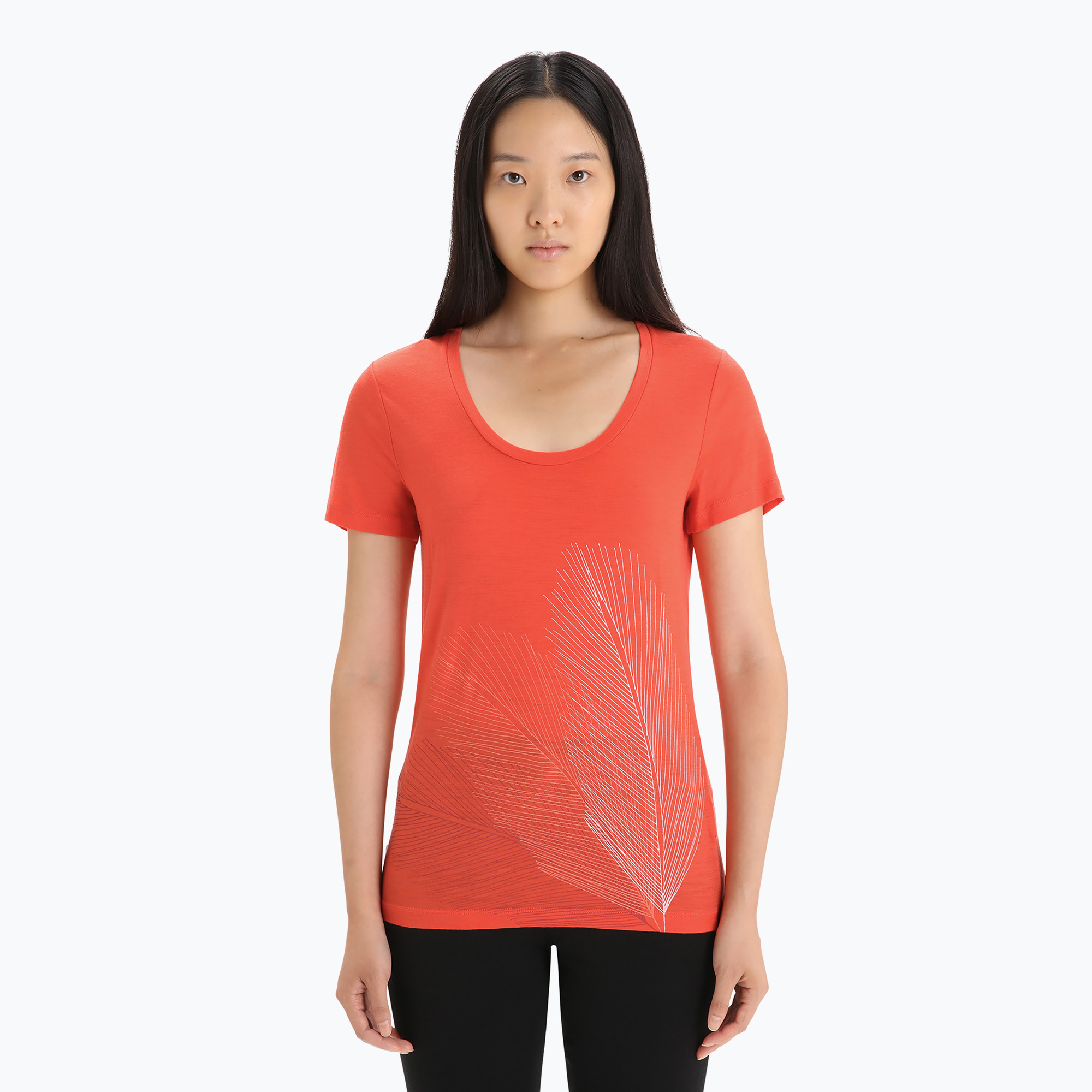 Damen Thermo-T-Shirt icebreaker Tech Lite II Scoop Plume rot IB0A56NU7291
