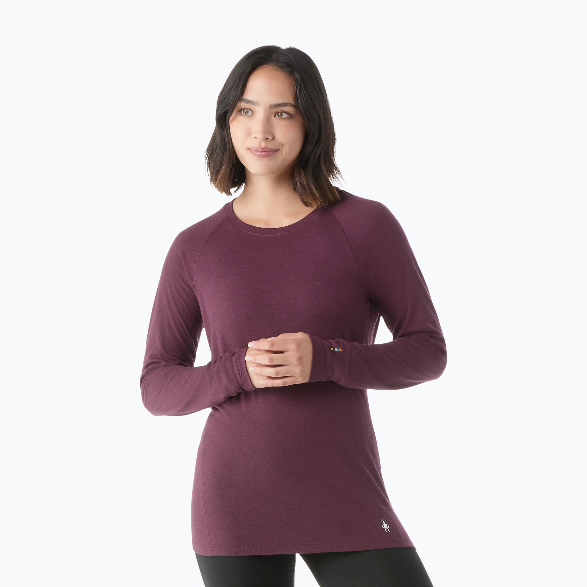 Thermo-Longsleeve Damen Smartwool Classic All-Season Merino Base Layer Crew Boxed eggplant (Classic All-Season Merino Base Layer Crew Boxed 16913)