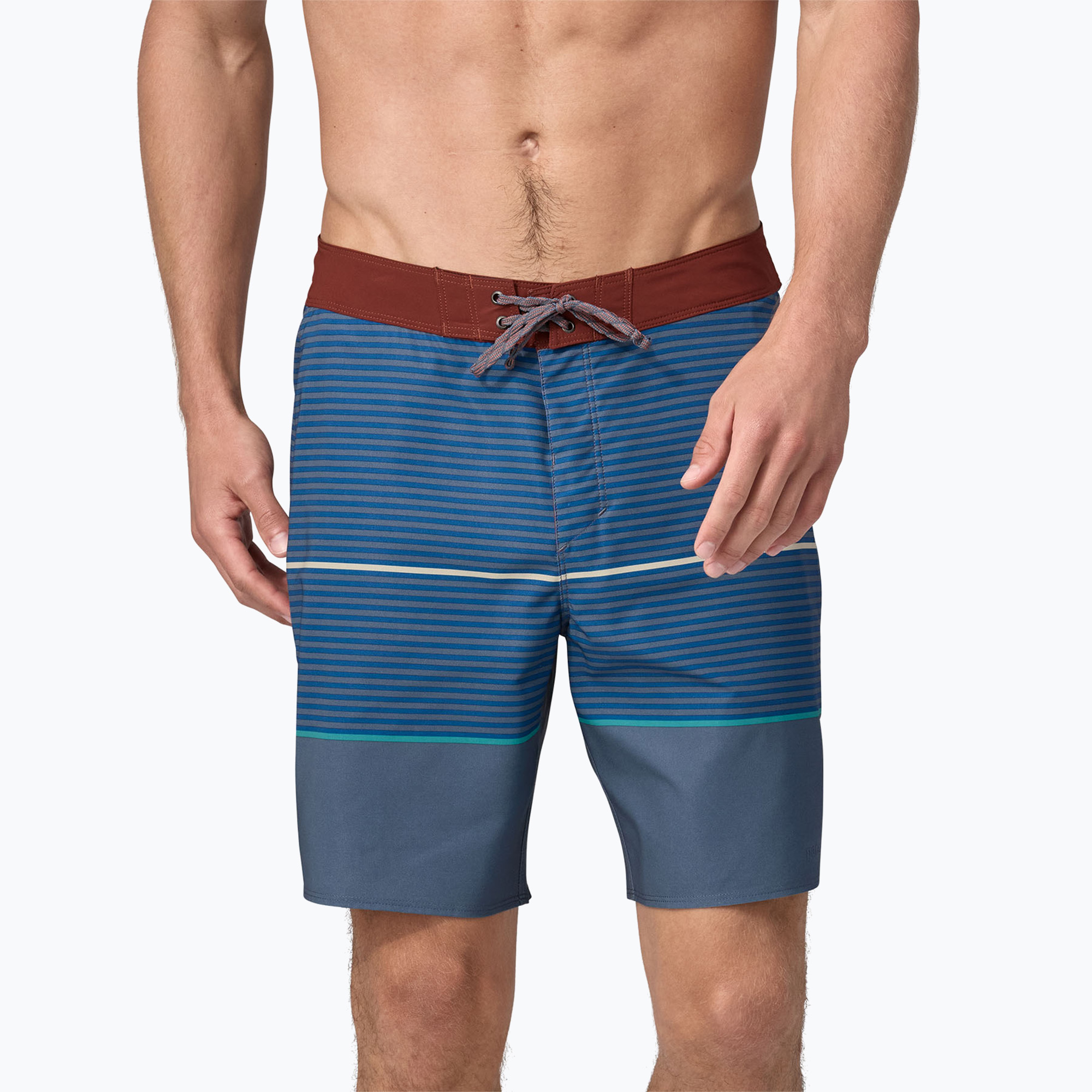 Badeshorts Herren Patagonia Hydropeak Boardshorts olivas stripe/utility blue (Hydropeak Boardshorts 86697)