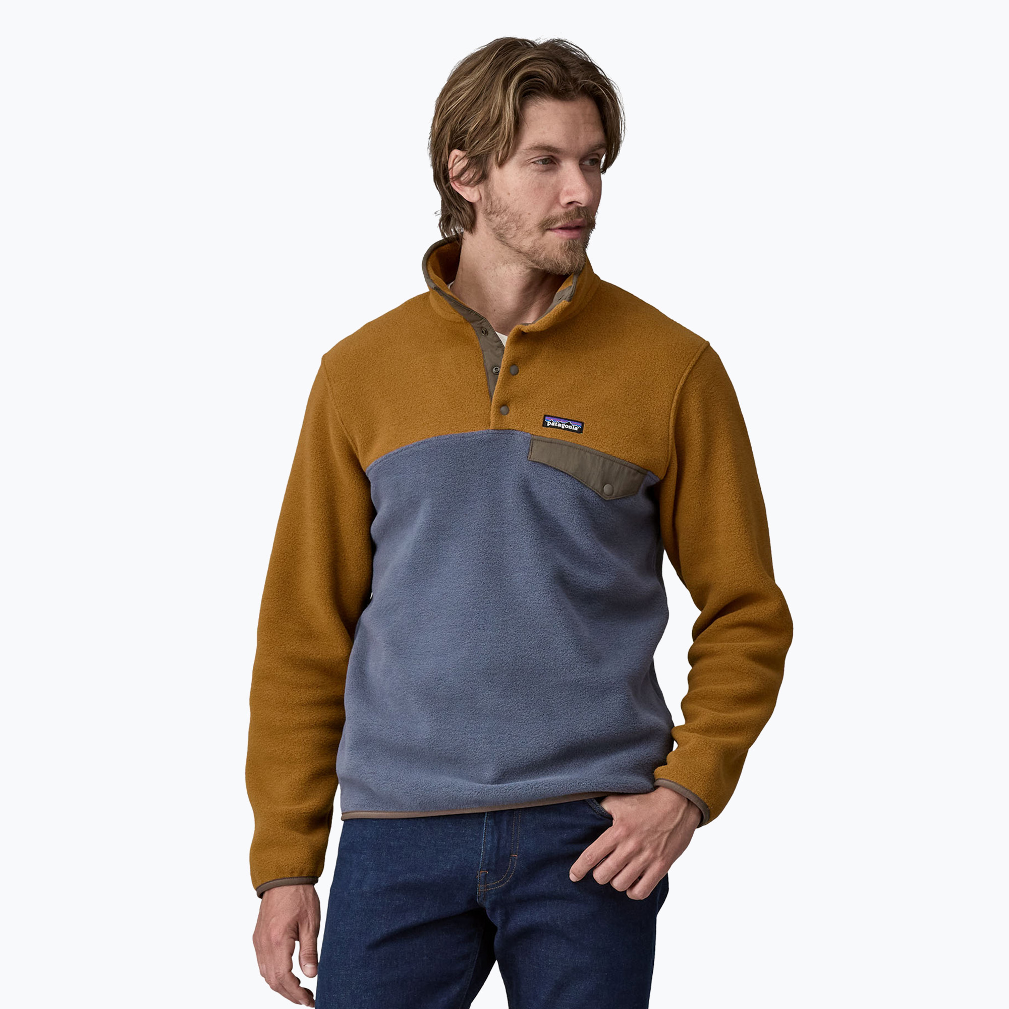 Patagonia Herren-Trekking-Sweatshirt LW Synch Snap-T P/O shelter braun (LW Synch Snap-T P/O 25551)
