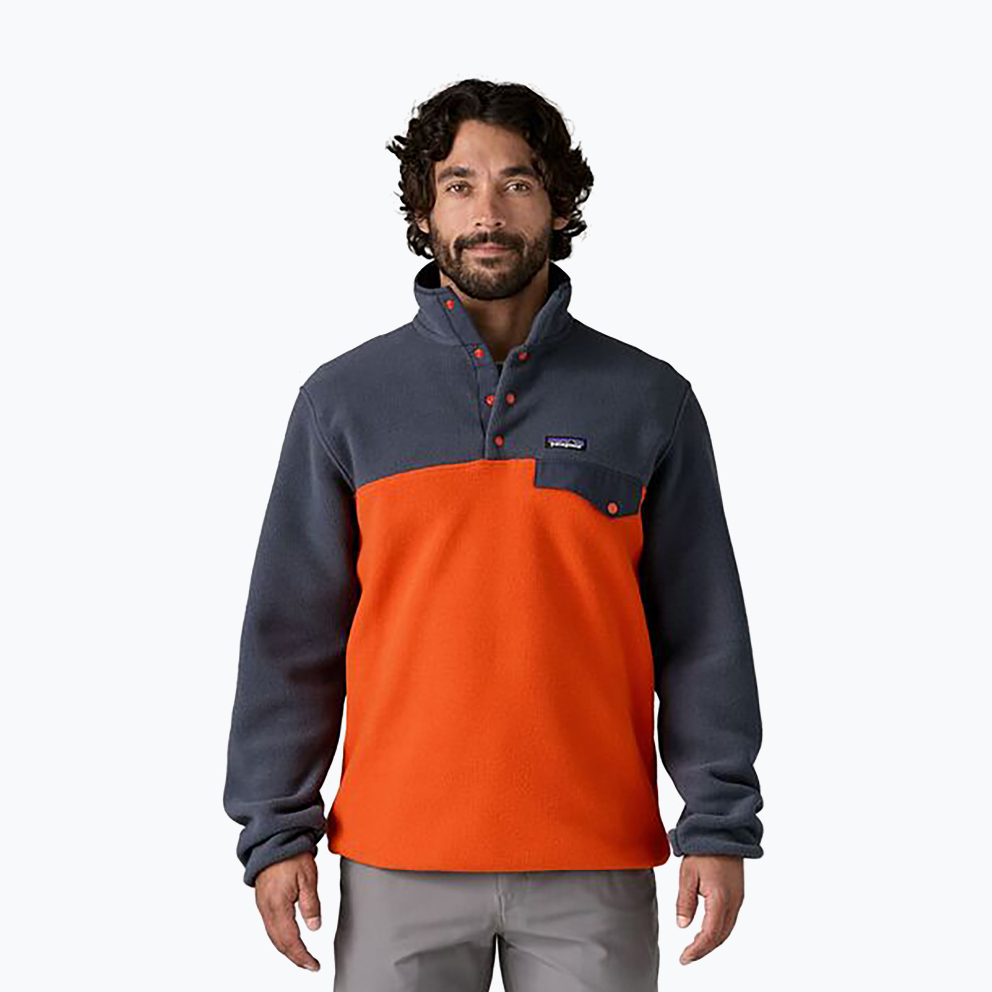 Patagonia Herren-Trekking-Sweatshirt LW Synch Snap-T P/O pollinator orange (LW Synch Snap-T P/O 25551)