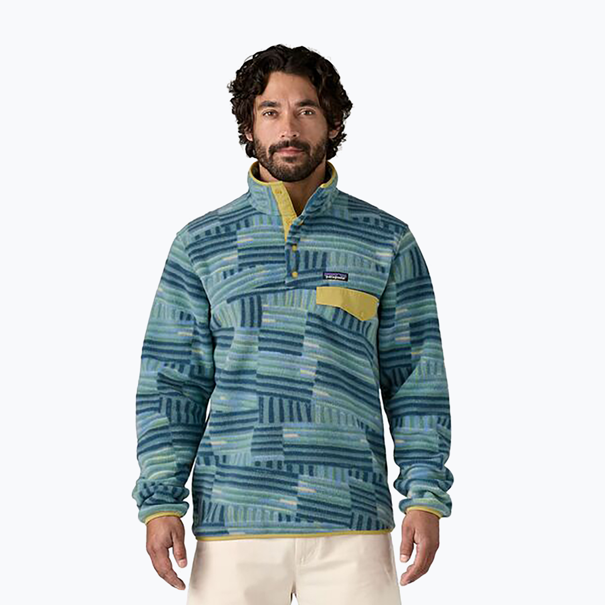 Herren Patagonia LW Synch Snap-T P/O quilty fitz/wetland blau trekking sweatshirt (LW Synch Snap-T P/O 25551)