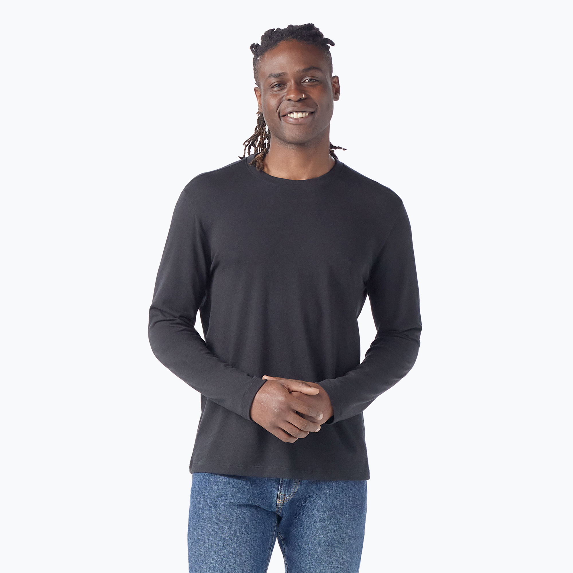 Trekking Longsleeve Herren Smartwool Perfect Crew black (Perfect Crew LS 02595)
