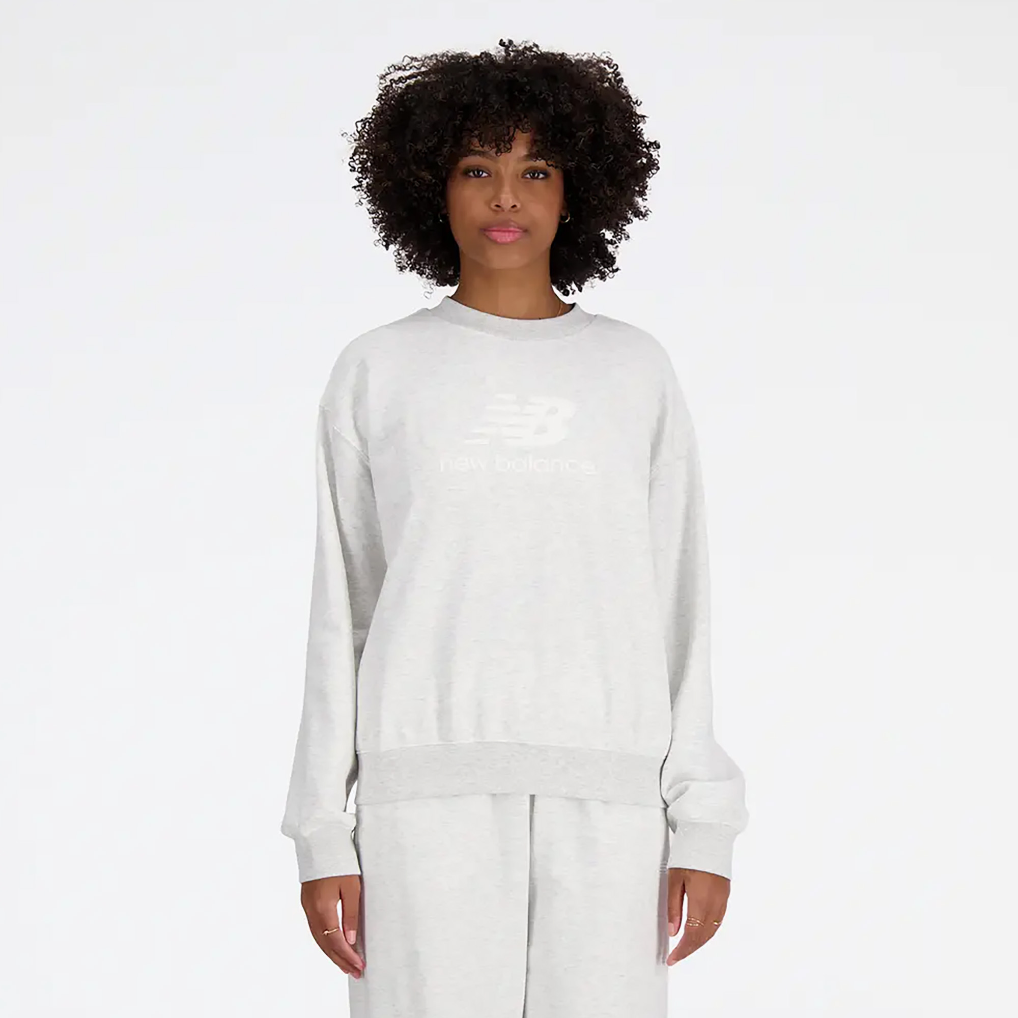 Frauen New Balance Französisch Terry Stacked Asche Heidekraut Sweatshirt (French Terry Stacked WT41503AHH)