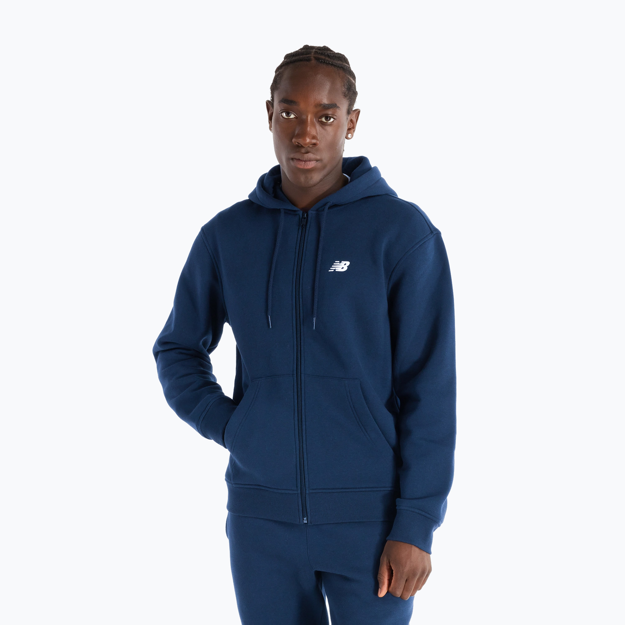 Herren New Balance Core Brushed Full Zip Sweatshirt navy (Core Brushed Full Zip MJ43902NNY)
