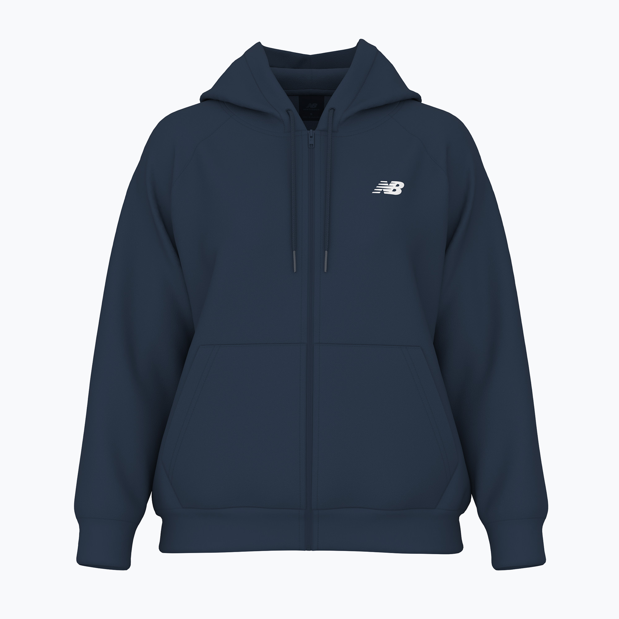 Damen Sweatshirt New Balance Fleece Logo Full Zip sportlich nb navy (Fleece Logo Full Zip WJ43525NNY)