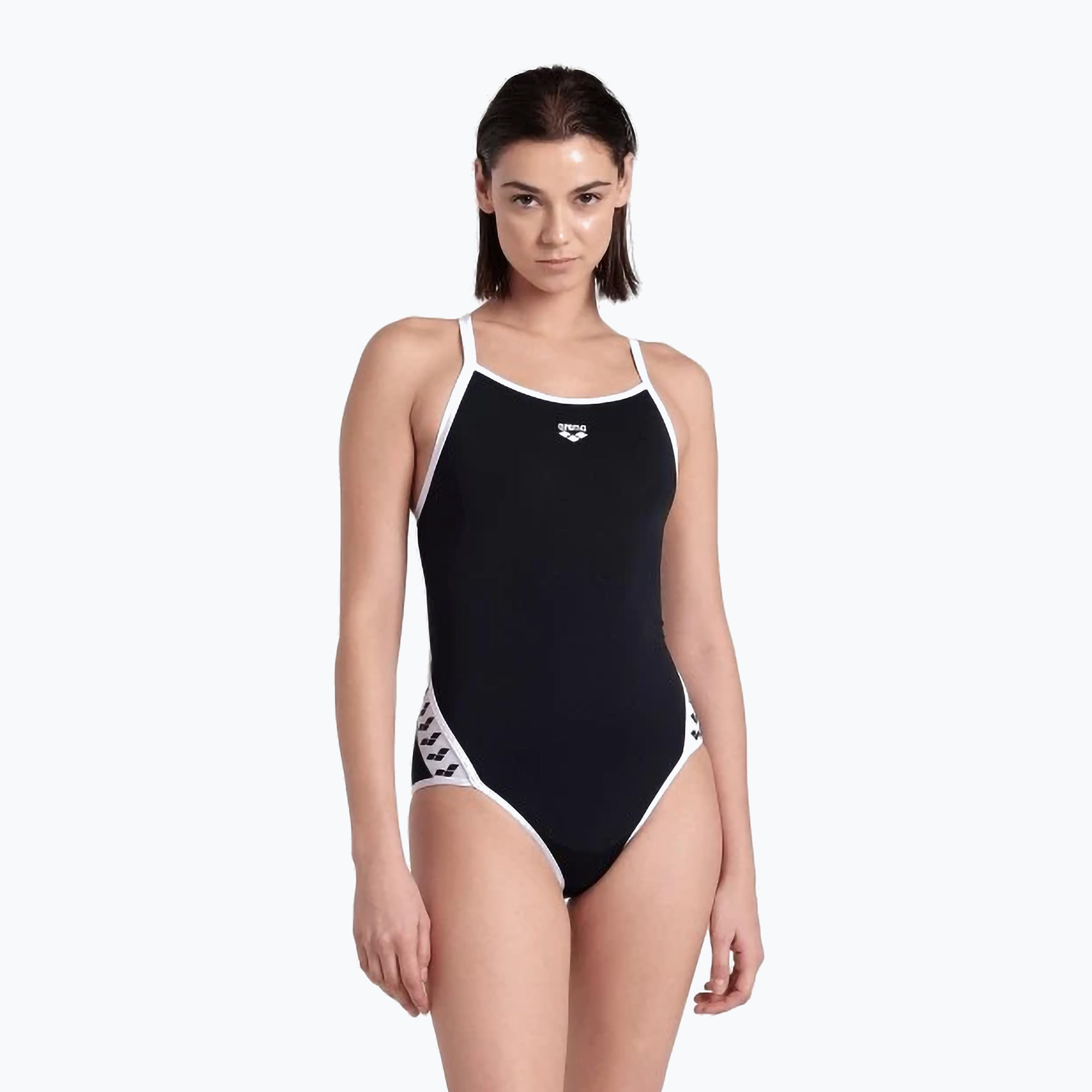 Badeanzug Damen arena Icons Super Fly Back Solid black / white (Icons Super Fly Back Solid 005036/510)