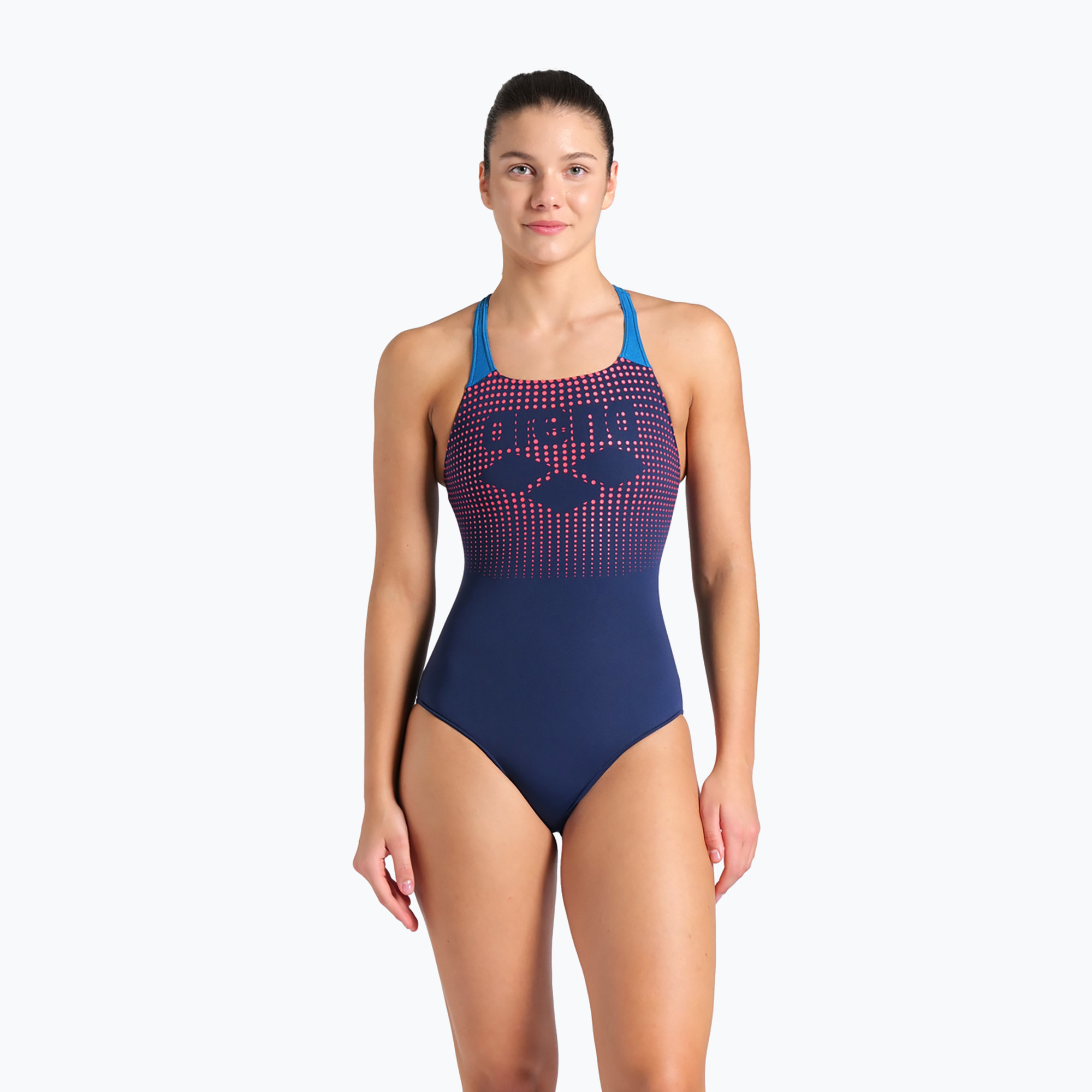 Badeanzug Damen arena Foggy Dots Swim Pro Back navy / blue cosmo (Foggy Dots Swim Pro Back 007986/760)