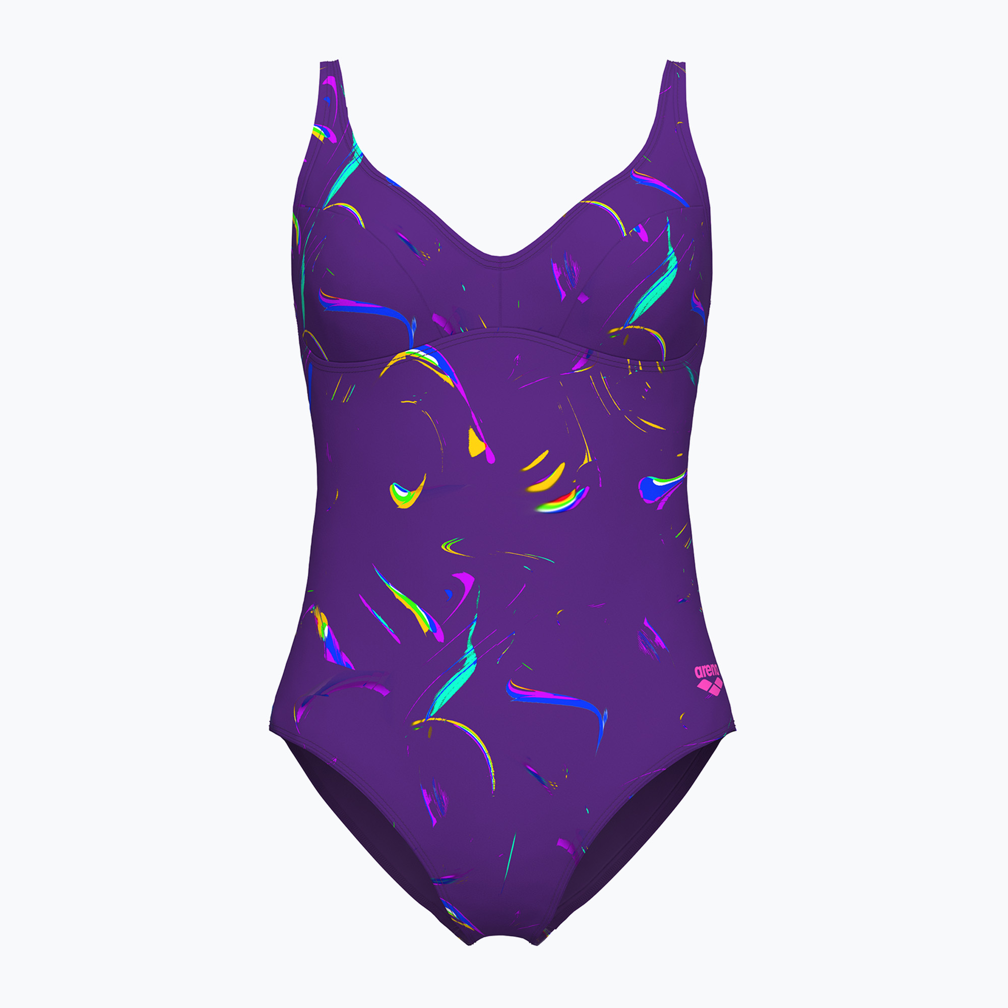 Einteiliger Damen-Badeanzug arena Abyss U Back multi plum/plum (Abyss U Back 009072/990)