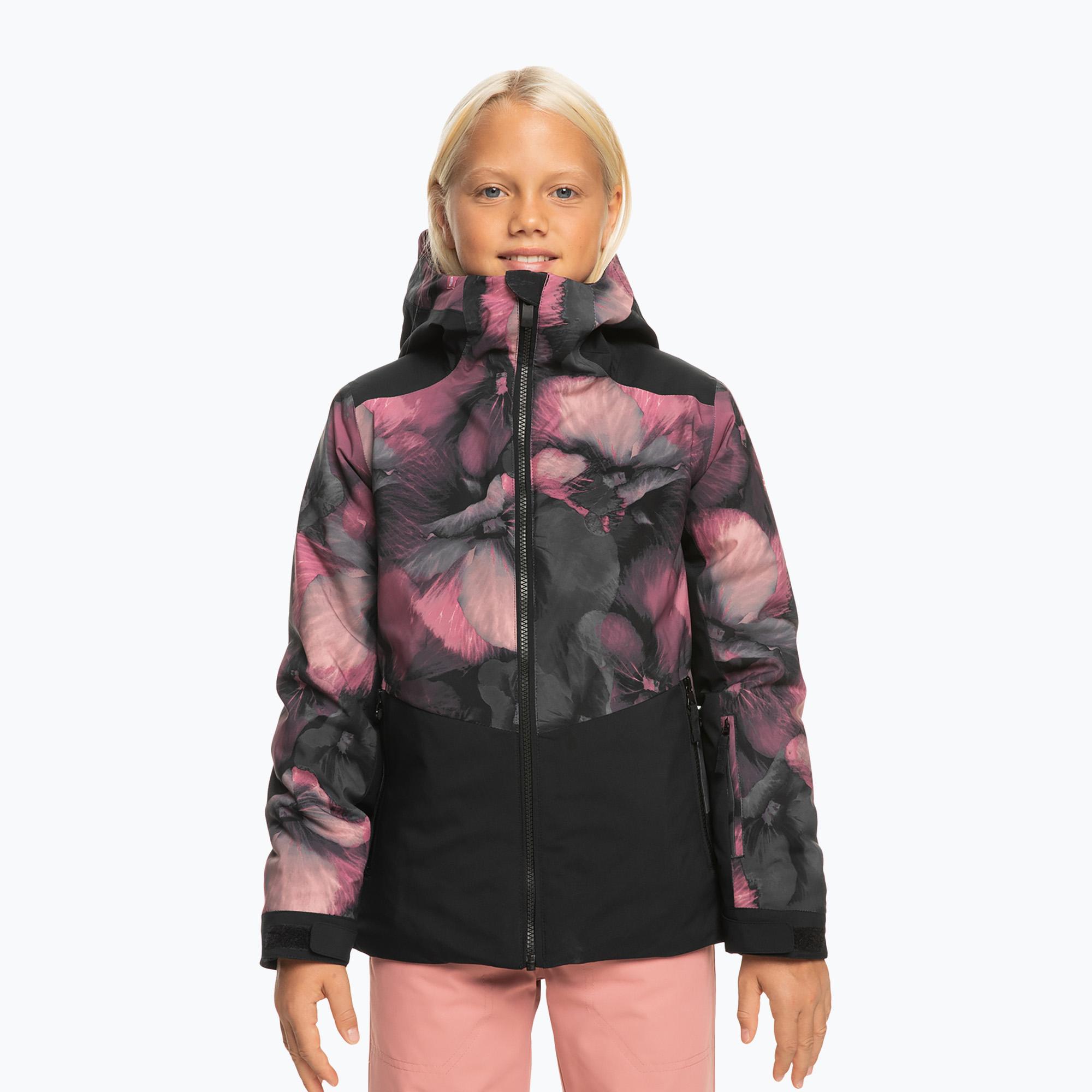 Kinder Snowboardjacke ROXY Silverwinter Girl true black pansy pansy (Silverwinter Girl ERGTJ03158)