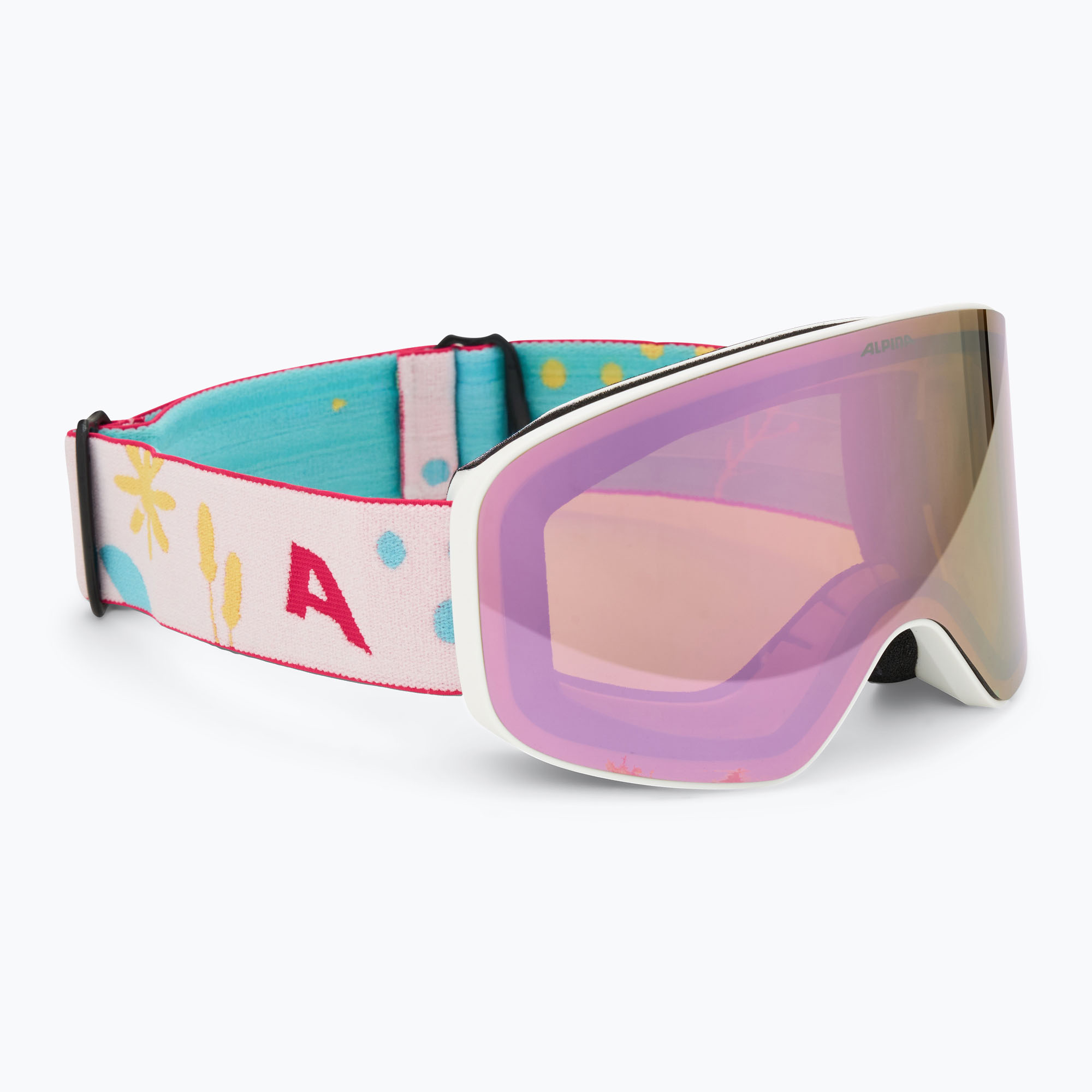 Skibrille Kinder Alpina Fernie Q-Lite white/ flower matt/ rose