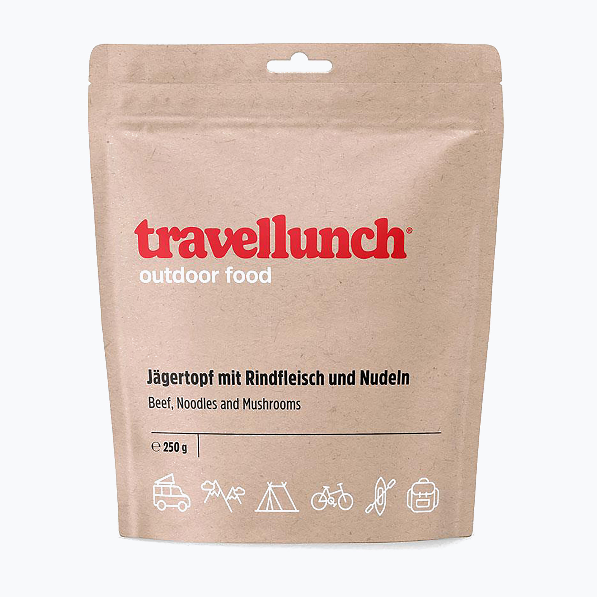 Travellunch Gefriergetrocknete Lebensmittel Rindfleisch mit Nudeln und Pilzen 250 g (Wołowina z makaronem i pieczarkami 50235)