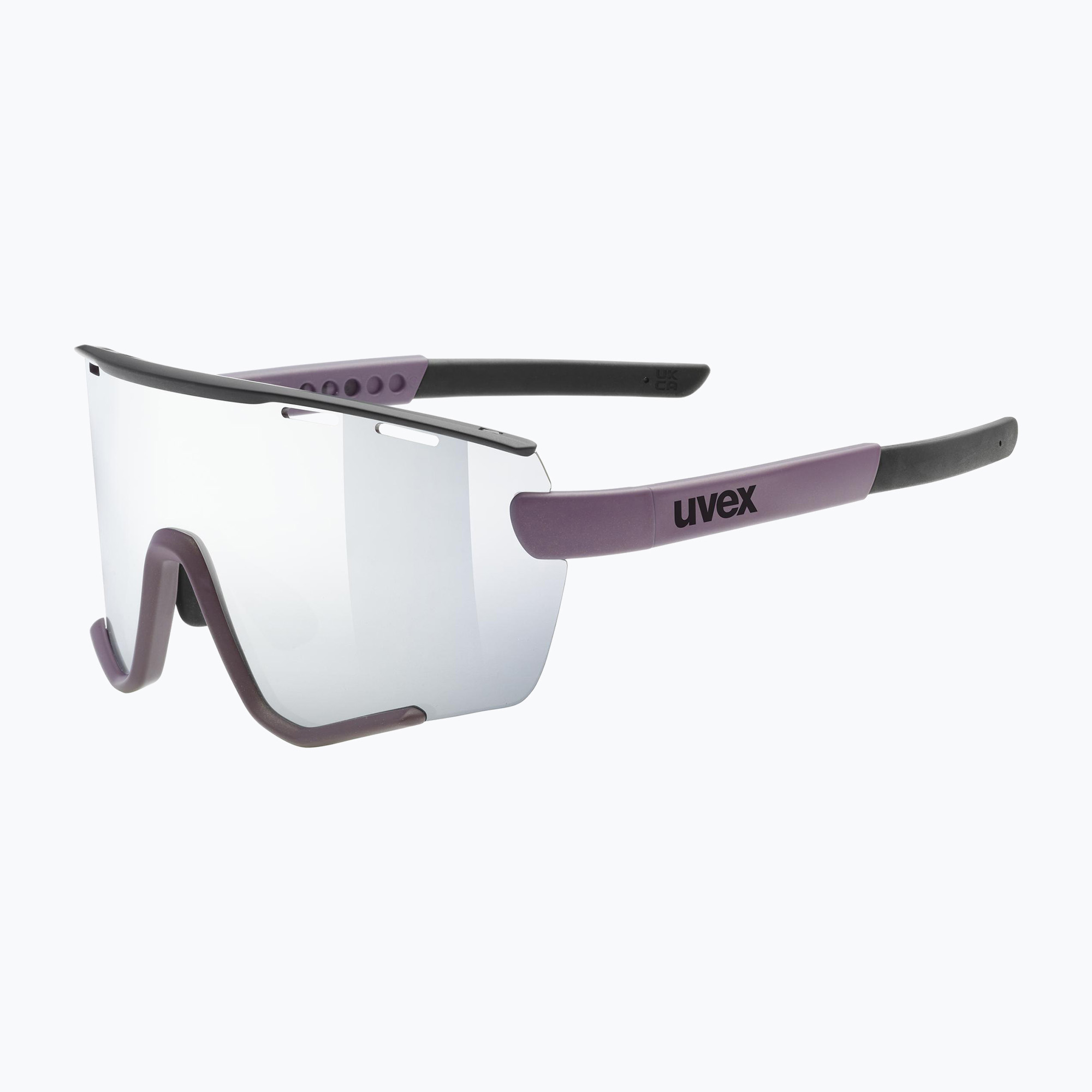 UVEX Sportstyle 236 Small Set pflaumenschwarz matt/verspiegelt silber/klar Sonnenbrille (Sportstyle 236 Small Set 53/3/005/3216)