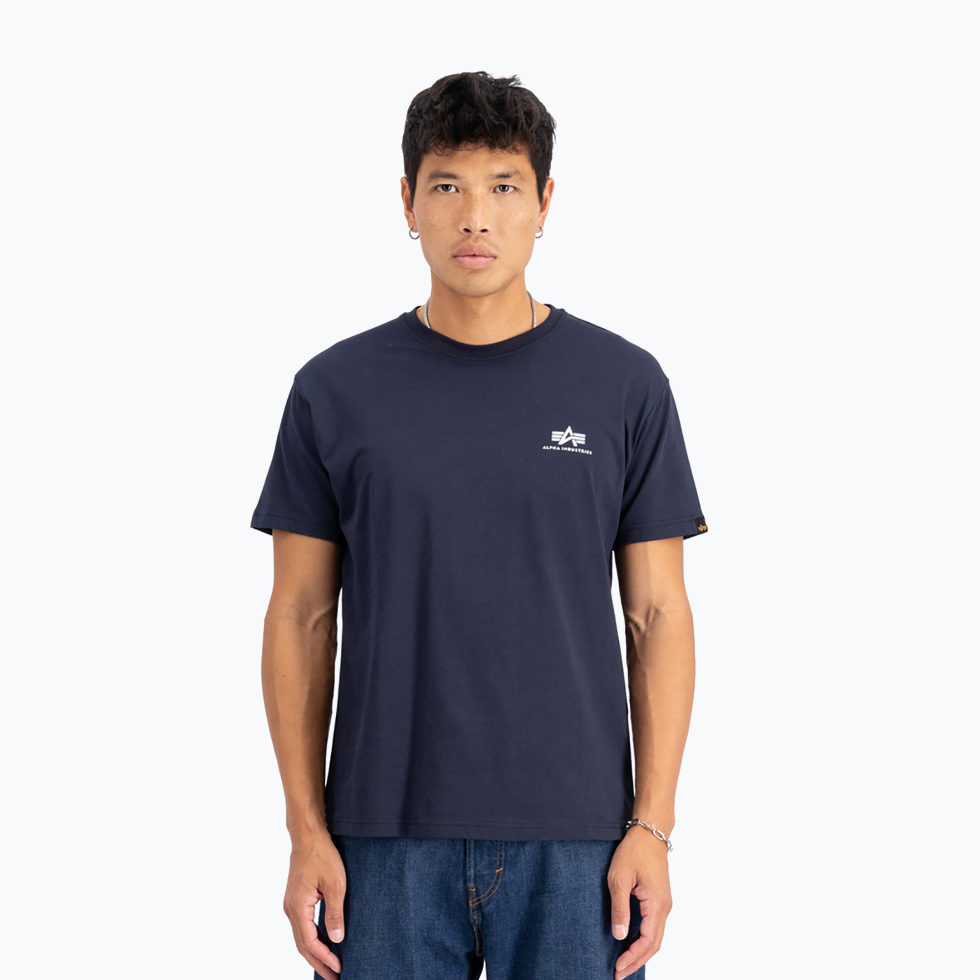 Herren Alpha Industries Basic Small Logo T-Shirt rep.blau (Basic Small Logo 188505)