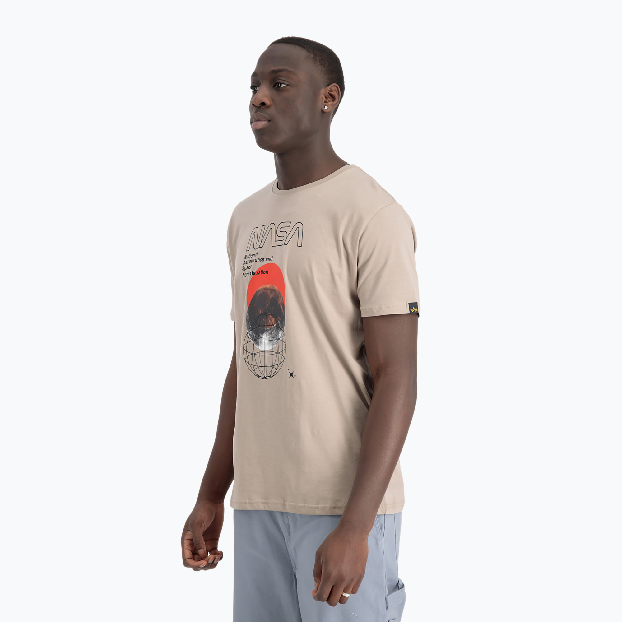 Alpha Industries NASA Orbit T Jahrgang Sand Männer-T-Shirt (NASA Orbit T 1465106)