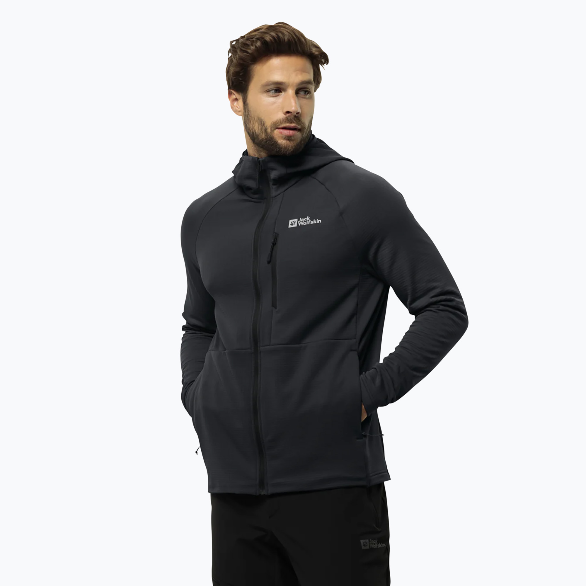 Herren Jack Wolfskin Kolbenberg Hooded Fz phantom Fleece-Sweatshirt (Kolbenberg Hooded Fz 1711012)