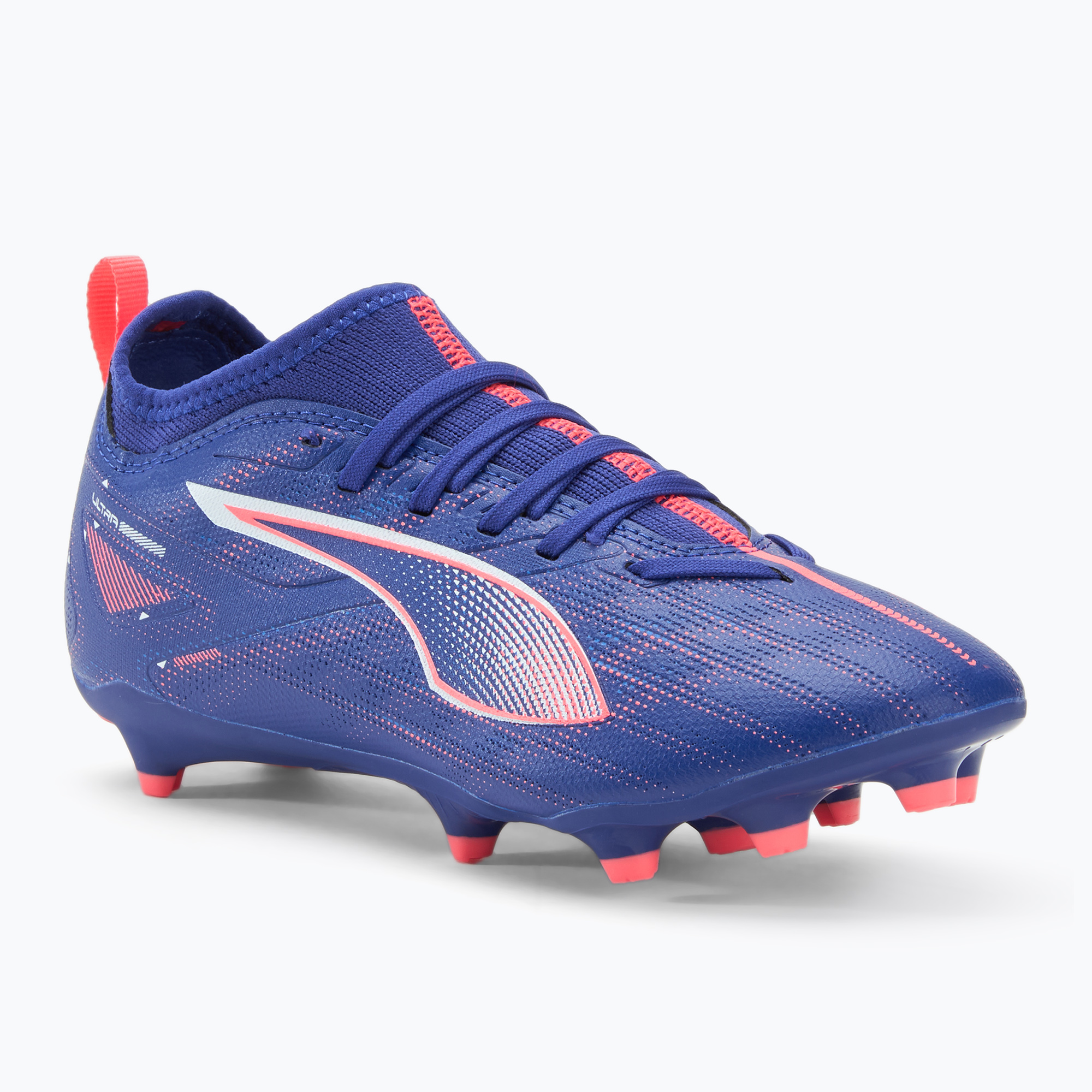 PUMA Ultra 5 Match FG/AG Jr Kinder-Fußballschuhe Lapislazuli/Puma Weiß/Sunset Glow (Ultra 5 Match 108096 01)