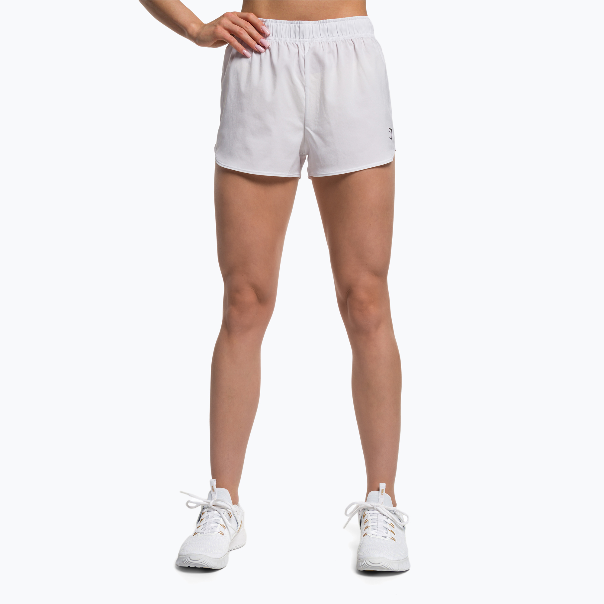 Damen Gymshark Basic Lose Trainingsshorts weiß (Basic Loose Training GLSH5054-WH)