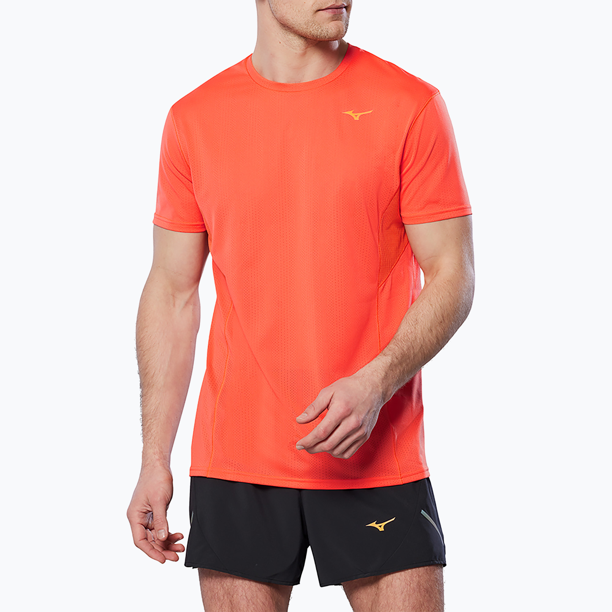 Mizuno DryAeroFlow Tee nasturtium Laufshirt für Herren (DryAeroFlow Tee J2GAB00454)