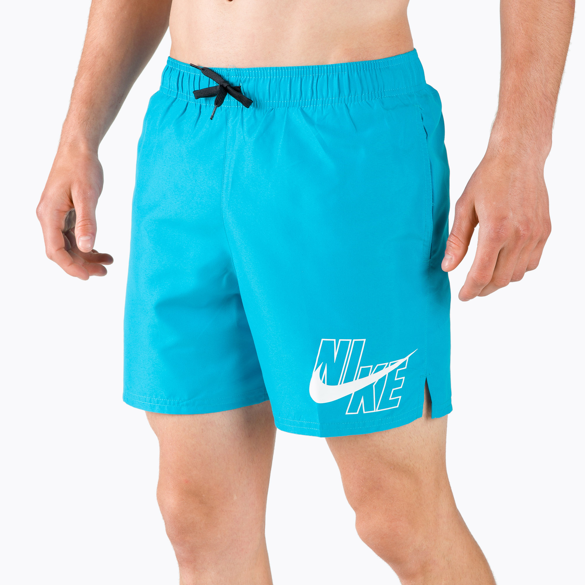 Herren Nike Logo Solid 5" Volley Badeshorts blau NESSA566-406 (Logo Solid 5" Volley NESSA566)